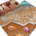 thumbnail image 2 of Summer Beach Washable Area Rug 8 x 10 ft Ocean Waves Starfish Shell Conch Coastal, Soft Non Slip Rugs Stain Repellent Indoor Felt Carpet for Living Dining Room Bedroom Home Office, 2 of 9