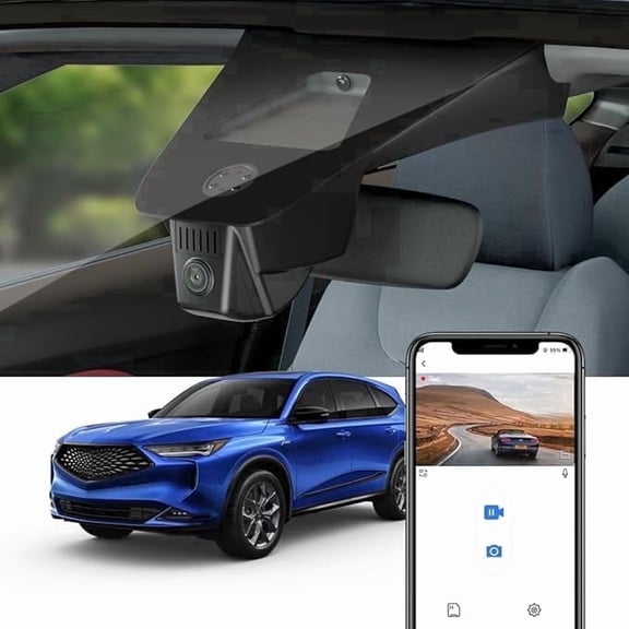 Fitcamx 4K Dash Cam for Acura MDX 2022-2024 4th Gen, OEM Plug & Play for Auto Dimming Mirror, Night Vision, Loop Recording, 64GB