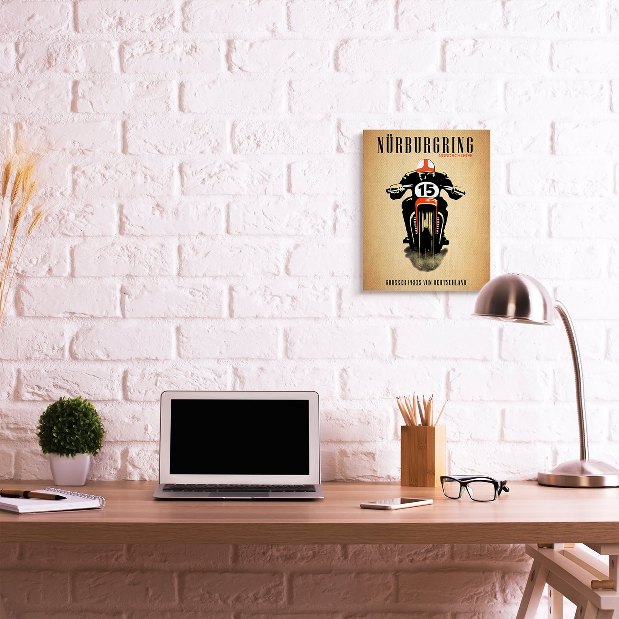 Stupell Industries Vintage NÃ¼rburgring German Motorcycle Race Advertisement Canvas Wall Art by Mark Rogan