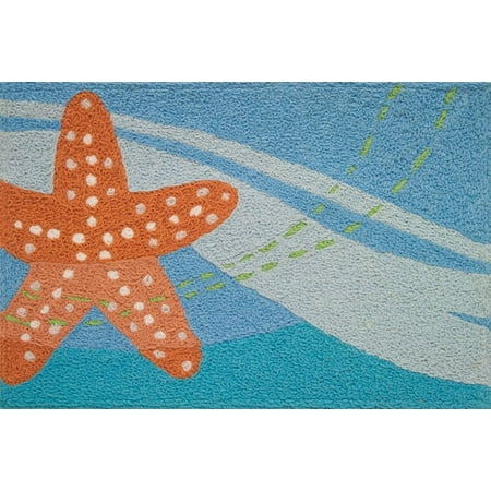 Jellybean Indoor Outdoor Machine Washable Starfish Rug