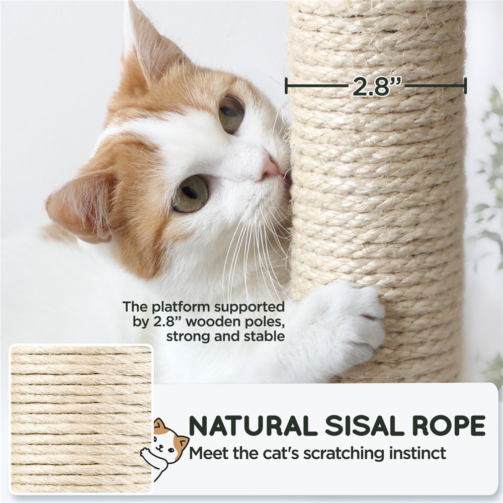 Alden Design 63 Inch Large Cat Tree Tower with Hammock photo 7