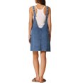 thumbnail image 3 of Vestido mini de mezclilla sin mangas para mujer Inspire Chic, con tirantes ajustables, talla XS, azul oscuro, 3 of 6