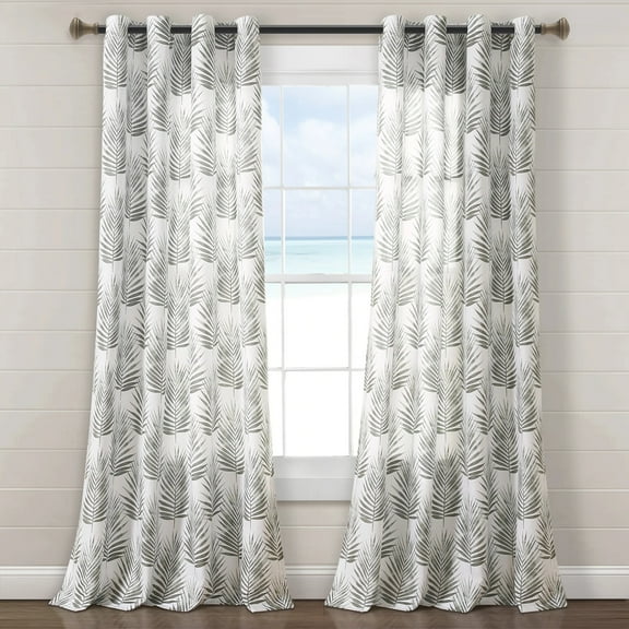 Lush Decor Palm Lane Window Curtain Panels Gray 52X84 Set