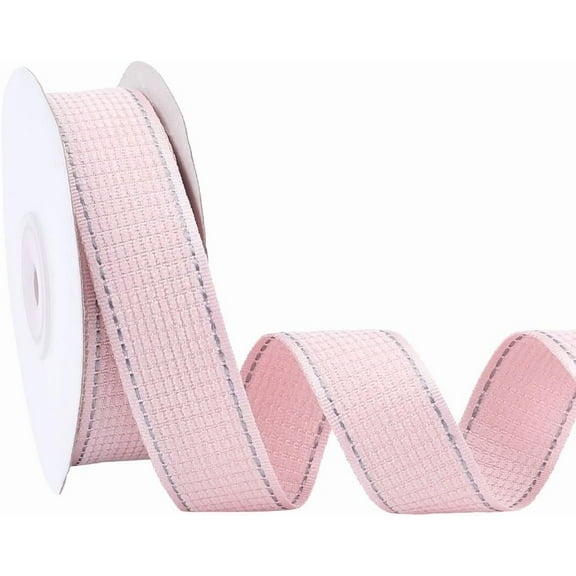 Double Face Polyester Velvet Ribbon for Gift Packing and Festival Decoration Pink 1 inch(25mm) about 10.00 Yards(9.14m)/Roll