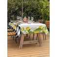 thumbnail image 3 of Outdoor Tablecloth with Umbrella Hole for Patio/Picnic/Party/Camping, Lemon Gnomes Waterproof Table Cloth Rectangle Table Cover Washable, Summer Botanical Yellow Fruit Black Lattice (60"x 120"), 3 of 8
