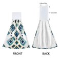 thumbnail image 3 of Yayeee Kitchen Hanging Hand Towels Set of 2 with Loop Bathroom Absorbent Tie Towel, Green Geometric Pattern, 3 of 7
