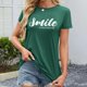 thumbnail image 2 of Camiseta informal de manga corta con cuello en V y estampado para mujer - Poliéster y spandex, transpirable, diseño floral - Top de moda para verano/otoño, 2 of 6