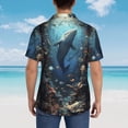 thumbnail image 4 of Fuzoiu Underwater Dolphin Print Hawaiian Shirt for Men, Summer Beach Casual Short Sleeve Button Down Shirts, Men’s Beach Summer Shirts with Pocket,Medium, 4 of 7