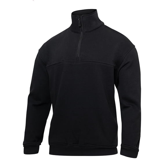 Rothco 19611 Men Firefighter & EMS Quarter Zip Job Long Sleeve Shirt, Black - 3XL