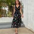 thumbnail image 3 of Back To School Dress Summer Street Style Bohemia Long Dresses Female Sleeveless Printed Maxi Dress, 3 of 9