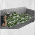 thumbnail image 6 of Island Party Soft Flannel Fleece Throw Blanket, Tropical Plants Giant Banana and Coconut Palm Leaves with Hibiscus Blooms, Cozy Plush for Indoor and Outdoor Use, 50" x 60", Green Yellow, by Ambesonne, 6 of 6
