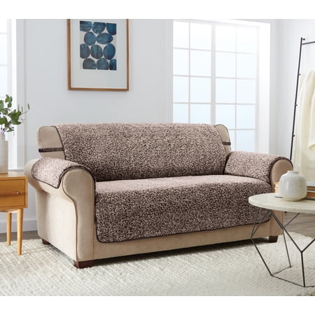 Innovative Textile Solutions 1-piece Cambridge Sherpa XL Sofa Furniture Cover  Mocha