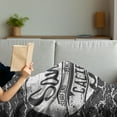 thumbnail image 3 of San Diego Soft Flannel Fleece Throw Blanket, Vintage Surf Poster Design in Grey Shades Grungy Ocean Backdrop, Cozy Plush for Indoor and Outdoor Use, 70" x 90", Charcoal Grey Pale Grey, by Ambesonne, 3 of 5