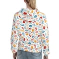 thumbnail image 7 of Fotbe Fast Food 2 Pattern Womens Long Sleeve Hoodie, Pullover Hooded Sweatshirt, Kangaroo Pocket Hoodie with Eye-catching Drawstrings-Medium, 7 of 7