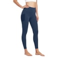 thumbnail image 4 of ClodeEU Women's High Waist Yoga Leggings with Pockets,Stretchy Workout Pants for Running and Daily Wear Dark Blue,Women's Plus S, 4 of 5