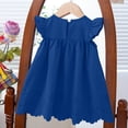 thumbnail image 6 of CYRBOKO Toddler Girls Dresses with Ruffle, Cotton A-line Casual Summer Kids Dresses Blue Size 12-18 Months, 6 of 6