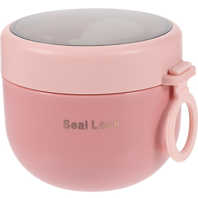 Plastic Breakfast Container Airtight Overnight Oatmeal Bowl Lidded Yogurt Cup