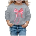 thumbnail image 3 of HUITKMM Girls Casual Long Sleeve Hooded Sweatshirt with Elegant Bow Print Design for Everyday Comfort and Style, 3 of 3
