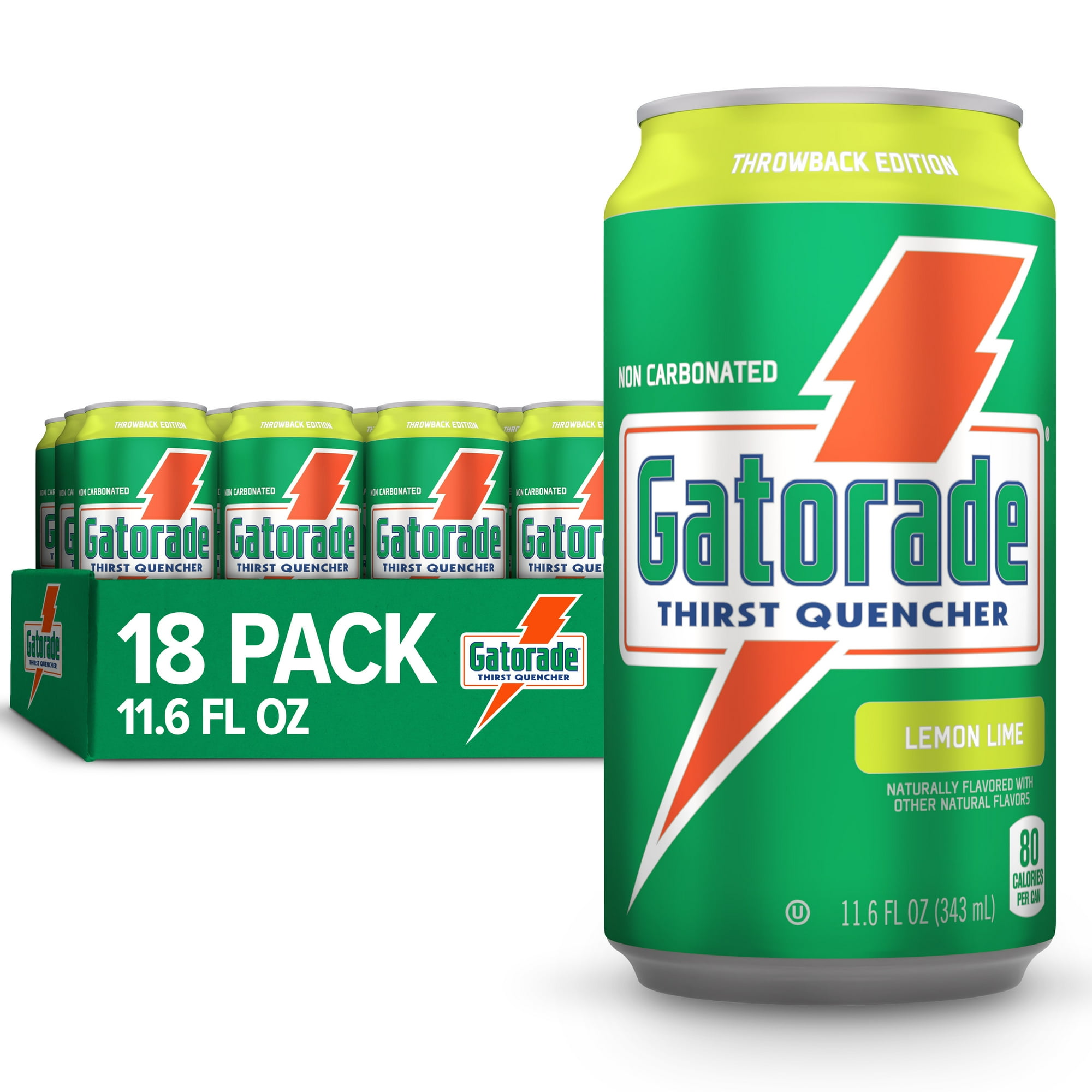 Gatorade Thirst Quencher Sports Drink Cans, Lemon Lime, Electrolytes, 12 fl oz Cans (18 Pack)