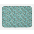 thumbnail image 1 of Monkey Bath Mat, Wild Jungle Animals Hanging Around on Trees, Plush Bathroom Decor Mat with Non Slip Backing, 29.5" X 17.5", Sea Blue Caramel, by Ambesonne, 1 of 2