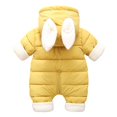 thumbnail image 3 of Newborn Baby Winter Warm Bodysuits Outfits Cute Rabbit Ear Hooded Zipper Romper Jumpsuits 0-12M, 3 of 3