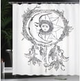 thumbnail image 4 of Ambesonne Tribal Shower Curtain, Dreamcatcher Moon, 69"Wx84"L, Black White, 4 of 5