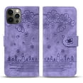 thumbnail image 2 of Dteck Case for iPhone 14 Pro 6.1", Luxury Embosed Pattern PU Leather Case Magnetic Buckle Flip Kicksand Card Slots Shckproof Anti-drop Cash Pocket Full Body Protective Case for iPhone 14 Pro, Purple, 2 of 7