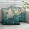 Sea Sailboat Motivational Quote Throw Pillow Cover Let Your Dreams Set ...