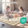 thumbnail image 4 of ODIKA 4'x6' Machine Washable Non-Slip Area Rug, Vintage Damask Scrollwork Boho Style Floor Art High Traffic Rug, Ivory, 471964, 4 of 5