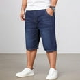thumbnail image 5 of Jean Shorts Men Plus Size Loose Fit Stretch Straight Leg Denim Bermuda Shorts with Pockets Knee Length Summer Casual Men's Denim Shorts, 5 of 8