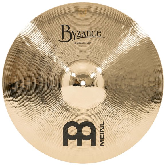 Meinl Cymbals B18MTC-B Byzance Cymbale Crash Brillante de 18 Pouces, Mi-Fine (Vidéo), Métallique
