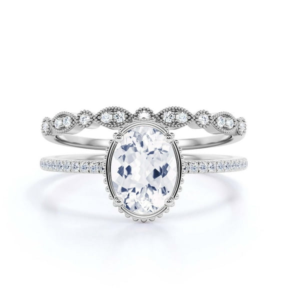 Gorgeous Minimalist 2.00 Carat Oval Cut Diamond Moissanite Engagement Ring, Floral Wedding Ring, One Matching Band in 10k Solid White Gold, Surprisingly Gift For Her, Promise Ring, Anniversary Ring