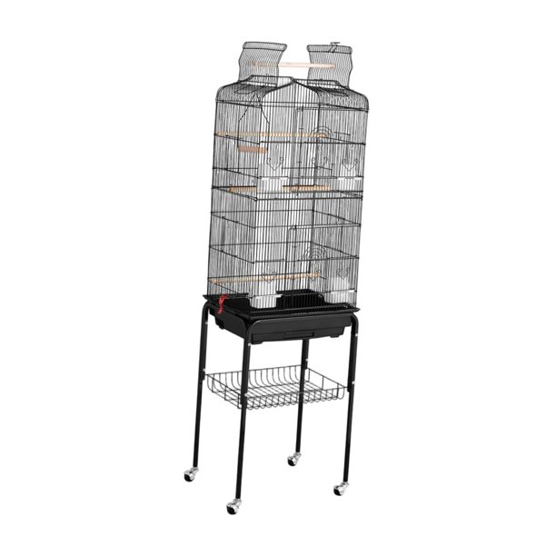 Jaula grande para loros, casa para loros, suministros premium para mascotas, jaula para pájaros fácil usar, para canarios, cacatúas, periquitos. Con estante