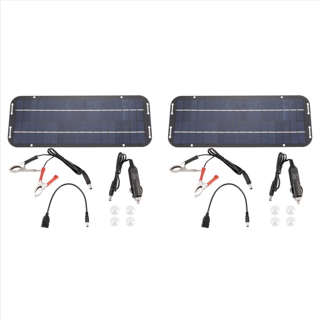 2X 12V 60W Cargador de Paneles Solares Coche Moto Kick Scooter Panel Solar Portátil Cargador de Coche Batería Mantenimiento Eficiente