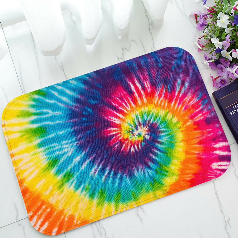 ECZJNT Abstract Swirl Design Tie Dye Doormat Bath Mat Rug Entrance Rug