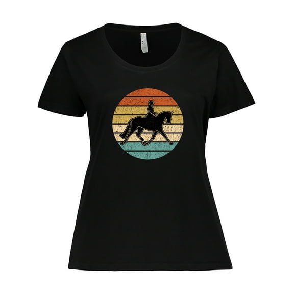 Inktastic Dressage Riding Equestrian Horse Women's Plus Size T-Shirt
