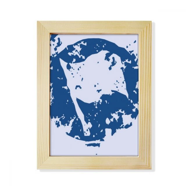Drapeau Bleu Design Rond Illustration Modèle Bureau Orner Photo Cadre Affichage Art Peinture en Bois