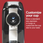 Hamilton Beach Espresso Machine, Compatible with Nespresso Original Capsules, Black with Chrome Accents
