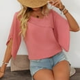 thumbnail image 4 of Easter Shirts Beach Vacation Clothes for Women Plus Size 3Xl Womens Tops Puff Short Sleeve Shirts Pleated T Shirts Dressy Casual Business Trendy Summer Tunic Blouse Womens Shirts Plus Size 18-20, 4 of 7