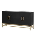 thumbnail image 5 of Tcbosik 59.8" Buffet Sideboard, Modern Credenza with Adjustable Shelves & 4 Doors, Accent Cabinet with Metal Legs for Dining Room, Living Room, Entryway, Black, 5 of 10