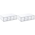 thumbnail image 3 of 2 Count 4 Compartment Drawer Box Clear Stationery Organizer Transparent Makeup, 3 of 8