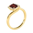 thumbnail image 3 of Mauli Jewels Rings for Women 1.10 Carat Emerald Shape Garnet And Diamond Ring prong 10K Solid Yellow Gold, 3 of 7