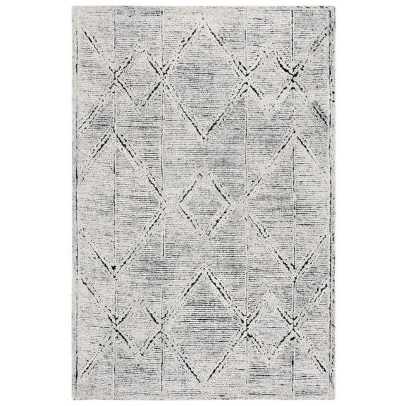 SAFAVIEH Kenya Lorelle Geometric Area Rug, Ivory/Black, 5' x 8'