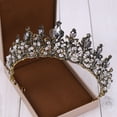 thumbnail image 3 of Fiudx Liquidación De Joyas Diadema De Flores De Circonio Negro Con Diamantes Y Corona Elegante De Lujo Para Mujer, 3 of 6