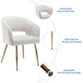 thumbnail image 6 of KCC Modern Velvet Desk Chair Accent Armchair Upholstered Tufted Chairs Dining Chairs, Tufted Vanity Chair Side Chairs with Gold Metal Legs for Dining Room Living Room Restaurant,1 PC &Cream, 6 of 8