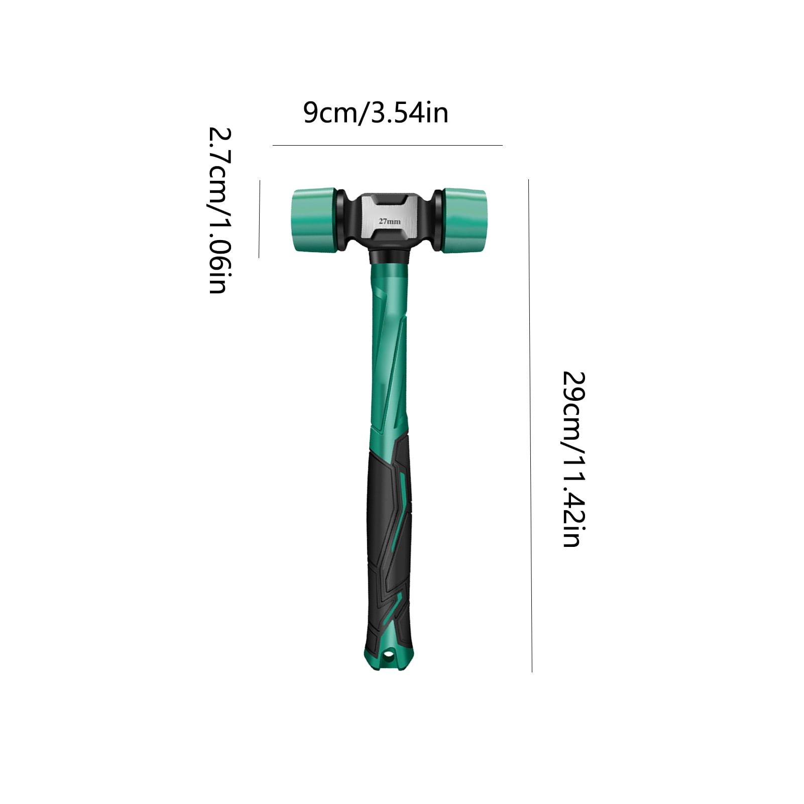 Rubber Hammer, Non Slip Hammer Mallet for Dorm Bed, Heavy Duty Rubber Hammer Heads, Ergonomic Grip Handle, Portable Double sided Soft Mallets