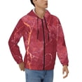 thumbnail image 4 of Zip Up Hoodies for Men - Abstract White Red Gold Marble Texture Long Sleeve Comfrt Men'S Fashion Hoodies & Sweatshirts, Jackets for Men Hoodies Pullover Clothing Clothes with Pouch, 4 of 5