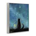 thumbnail image 3 of Stupell Industries Modern Cat Gazing at Stars Gray Framed Giclee Art, 24 x 30, by Ronald West, 3 of 8