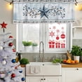 thumbnail image 5 of Country Star Blue Curtain Valances for Windows, Kitchen Valance Window Treatments Panel 2 Pack, Farmhouse Vintage Branches Wooden Rod Pocket Short Curtains for Bathroom Bedroom 60 x 18 Inch, 5 of 8