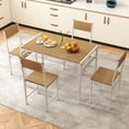 thumbnail image 2 of Giantex Dining Chair Set of 4, Industrial Kitchen Side Chairs w/Metal Legs, Slanted Back, Rustic Wood Grain, Natural, 2 of 5